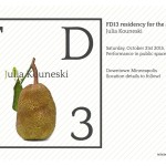 FD13 presents: Julia Kouneski. Skyway Performance. Saturday, 21 November 2015, 3–5 pm.