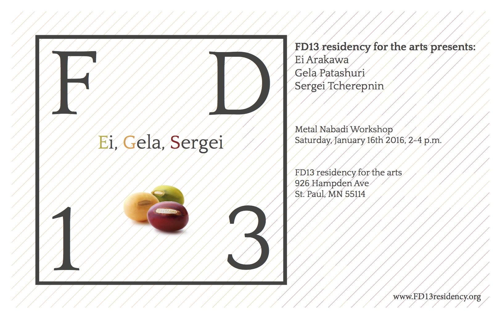 FD13 presents: Metal Nabadi Workshop with Gela Patashuri, Ei Arakawa, and Sergei Tcherepnin.