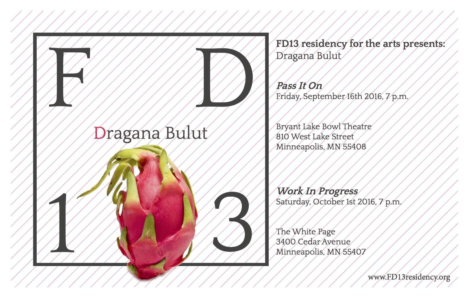 FD13 PRESENTS: DRAGANA BULUT. The Art of Happiness. SATURDAY, 1 OCTOBER 2016, 7PM. The White Page.